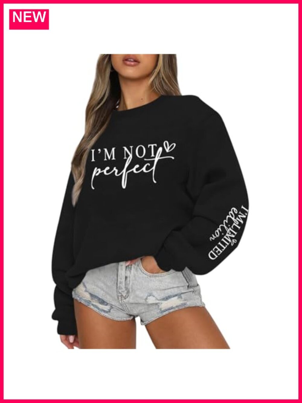 Oversized Graphic Crewneck Sweatshirt Funny Inspirational Pullover